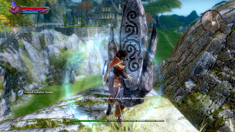 At the top of one of the tall rocks - Tywili Coast / Galafor - Lorestones - Kingdoms of Amalur: Reckoning - Game Guide and Walkthrough