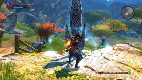 Right after heading out of the Forsaken Plains, you will see the stone standing on a small cliff - Forsaken Plain II/Cradle of Summer - Lorestones - Kingdoms of Amalur: Reckoning - Game Guide and Walkthrough