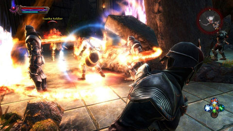If you do not have developed sneaking ability, try to quickly kill the guard and then rapidly save hostages - Breaking the Siege - p. 1 - Walkthrough - Kingdoms of Amalur: Reckoning - Game Guide and Walkthrough