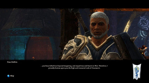The woman will send you to Hall of the Firstsworn w Menetyre M4(5), where youll complete the quest, get the title of Truesworn and a card Twist of Faith - Truesworn - Alserund - p. 3 - Side missions - Kingdoms of Amalur: Reckoning - Game Guide and Walkthrough