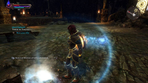 Once the opponent is dead, place a book at him and jump down from the rock to the left - Apotyre - p. 5 - Side missions - Kingdoms of Amalur: Reckoning - Game Guide and Walkthrough