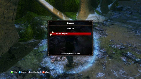 If wolf dies, go to the marked place M2(4) without him and pick up a document lying next to the corpse - The Midden - Side missions - Kingdoms of Amalur: Reckoning - Game Guide and Walkthrough