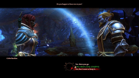 You can give him your own elixir, prepare the cure on the nearby alchemic table or find healer's bag - High Fulgen - p. 1 - Side missions - Kingdoms of Amalur: Reckoning - Game Guide and Walkthrough