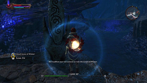 The stone is located at the river bank east from Ashmor - Winter - p. 2 - Lorestones - Kingdoms of Amalur: Reckoning - Game Guide and Walkthrough
