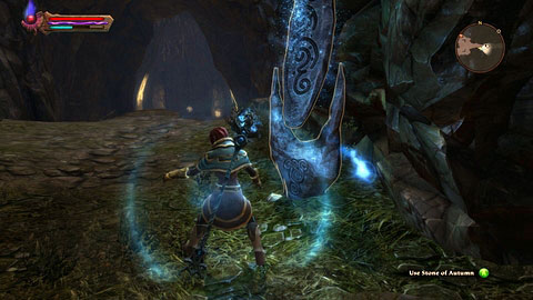 The recording is located in the same undergrounds as the previous stone, but you'll find it only after passing through entire tunnel - Fall - Lorestones - Kingdoms of Amalur: Reckoning - Game Guide and Walkthrough