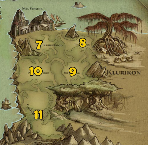 7 - Cursewood - World maps - Maps - Kingdoms of Amalur: Reckoning - Game Guide and Walkthrough