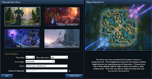 This option allows players to create their own games on one of 4 in-game maps or join other, already existing games - Game Modes - League of Legends - A beginners guide - Game Guide and Walkthrough
