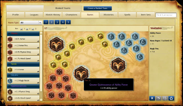 This is the runebook screen - Runes - Player profile - League of Legends - A beginners guide - Game Guide and Walkthrough