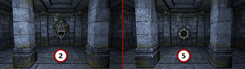 The trick in this point is to shoot the lightning orb from point (2) so that it hits the socket at point (5) - Level 10: Goromorg Temple II - Walkthrough - Legend of Grimrock - Game Guide and Walkthrough