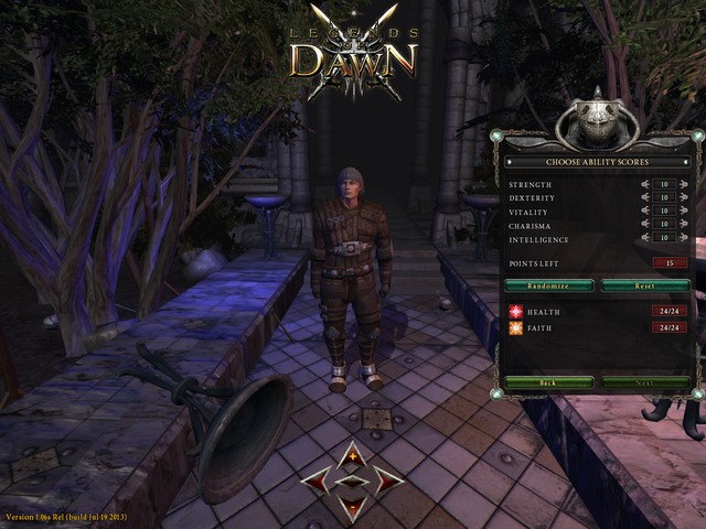 Character scores selection - Character Creation - Legends Of Dawn - Game Guide and Walkthrough
