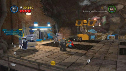 In the next area use rockets to destroy silver box (picture) and use bricks to build machine with lever - Underground Retreat - Walkthrough - LEGO Batman 2: DC Super Heroes - Game Guide and Walkthrough