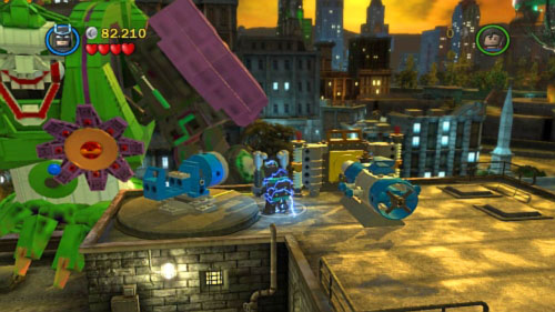 When the chopper falls down move to the right and destroy golden plate - The Next President - Walkthrough - LEGO Batman 2: DC Super Heroes - Game Guide and Walkthrough