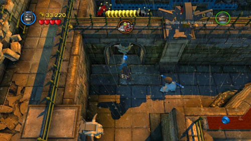 #06 - In the left top corner of central part of labyrinth you will find a blue wall - Arkham Asylum Antics - Minikits - LEGO Batman 2: DC Super Heroes - Game Guide and Walkthrough
