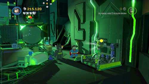 #02 - In the first room after board on the plane, destroy bricks on the right side, build a lever and pull it - Destination Metropolis - Minikits - LEGO Batman 2: DC Super Heroes - Game Guide and Walkthrough