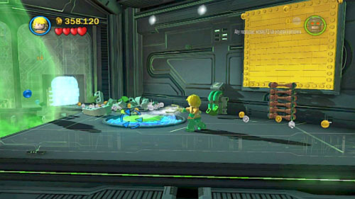 #08 - After pass the kryptonite zone you will get to the location with big chemical mark - Research and Development - Minikits - LEGO Batman 2: DC Super Heroes - Game Guide and Walkthrough