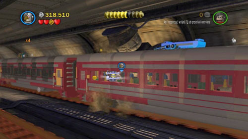 #09 - During travelling in metro, you will find flap on roof of the third wagon - Underground Retreat - Minikits - LEGO Batman 2: DC Super Heroes - Game Guide and Walkthrough