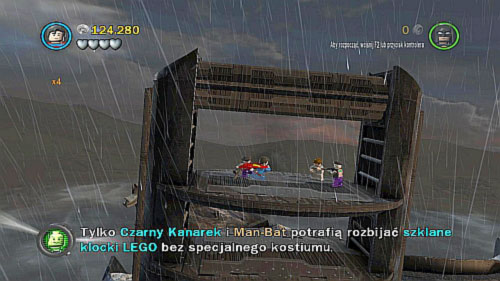 Tower Defiance - during the fight with robot on the roof, fly on metal shelf on the left side and eliminate two enemies - Citizen in peril - Minikits - LEGO Batman 2: DC Super Heroes - Game Guide and Walkthrough