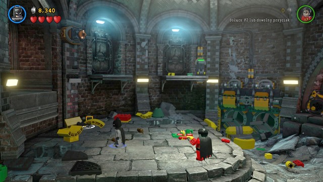 As soon as you destroy the objects and collect points, head left, and build a machine (the interact button) - Pursuers in the Sewers - Walkthrough - LEGO Batman 3: Beyond Gotham - Game Guide and Walkthrough