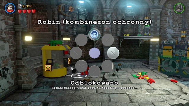 While playing as Robin look around the room and start collecting the bricks lying on the floor (hold the interact button) - Pursuers in the Sewers - Walkthrough - LEGO Batman 3: Beyond Gotham - Game Guide and Walkthrough