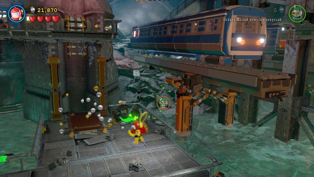 Once you make it across the toxic sludge, destroy all the objects there - Pursuers in the Sewers - Walkthrough - LEGO Batman 3: Beyond Gotham - Game Guide and Walkthrough
