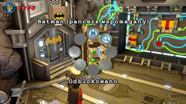Approach the now unlocked locker and collect a Batmans token (Power Suit) - Batcave - Walkthrough - LEGO Batman 3: Beyond Gotham - Game Guide and Walkthrough