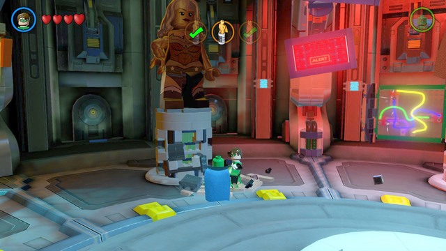 When the statue on the left is down, bricks get scattered across the floor, which you should use to build a platform - The Hub - Walkthrough - LEGO Batman 3: Beyond Gotham - Game Guide and Walkthrough