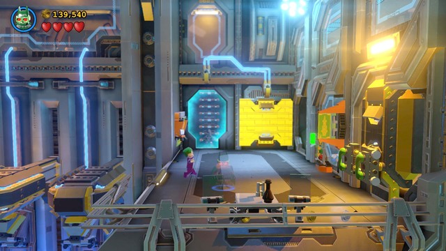 Approach the gold wall as Batman and wear the Space Suit - Space Station Infestation - Walkthrough - LEGO Batman 3: Beyond Gotham - Game Guide and Walkthrough