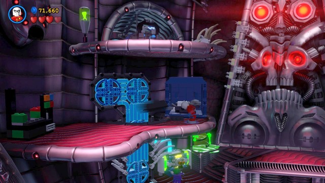 While up there, approach the box on the right and grapple the plug - The Lantern Menace - Walkthrough - LEGO Batman 3: Beyond Gotham - Game Guide and Walkthrough