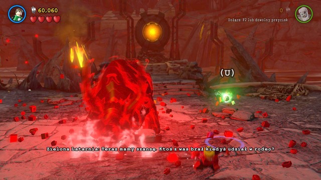 The fight with Atrocitus appears in the mission All the Rage - Atrocitus - Boss Fights and Tactics - LEGO Batman 3: Beyond Gotham - Game Guide and Walkthrough