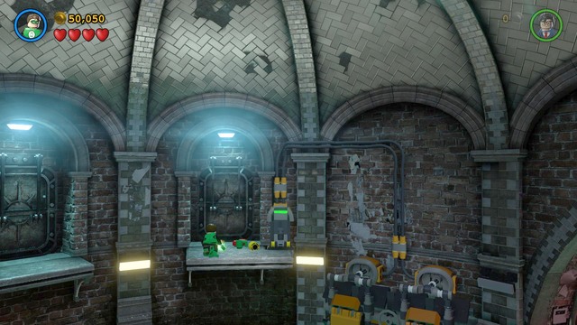 The fifth set of five bricks is located in the first part of the location, on a high platform (where youve used the lever to pump the water) - Minikits - Pursuers in the Sewers - secrets - LEGO Batman 3: Beyond Gotham - Game Guide and Walkthrough