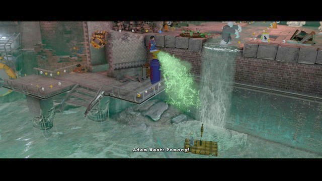 Adam West is located in the first location - Adam West / Red Brick - Pursuers in the Sewers - secrets - LEGO Batman 3: Beyond Gotham - Game Guide and Walkthrough