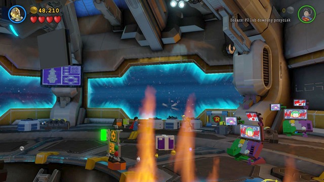 The third Minikit is located behind the barrier, in space - Minikits - Space Station Infestation - secrets - LEGO Batman 3: Beyond Gotham - Game Guide and Walkthrough