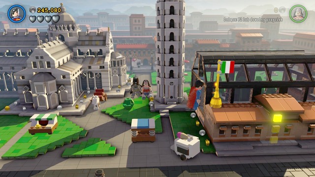 You can receive the last Minikit after destroying several Italy flags - Minikits - Europe Against It - secrets - LEGO Batman 3: Beyond Gotham - Game Guide and Walkthrough