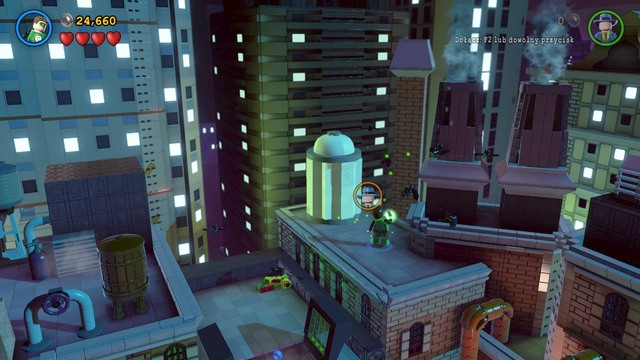 The fourth Minikit is located on the rooftop, on the right side - Minikits - Big Trouble in Little Gotham - secrets - LEGO Batman 3: Beyond Gotham - Game Guide and Walkthrough