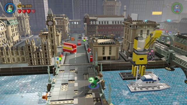 When going across the bridge, look to the right and you will find an object for Brainiac - Characters - Europe Against It - secrets - LEGO Batman 3: Beyond Gotham - Game Guide and Walkthrough