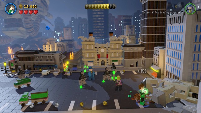 During the last battle with Brainiac, go to the right and, as Green Lantern, dig up some bricks from the ground - Adam West / Red Brick - Big Trouble in Little Gotham - secrets - LEGO Batman 3: Beyond Gotham - Game Guide and Walkthrough