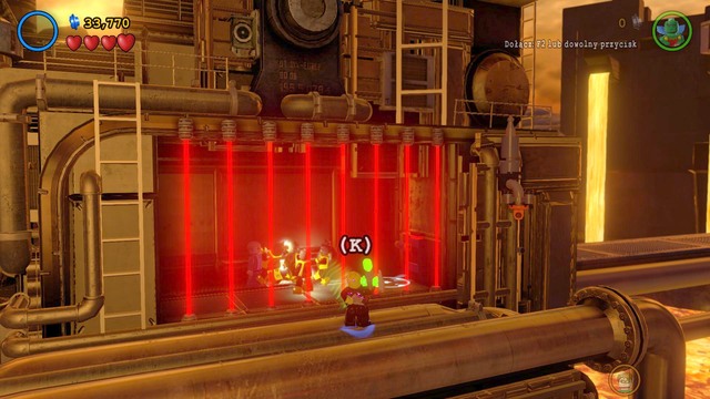 In the second part of the mission, go onto the pipes on the left and switch to Martian Manhunter - Adam West / Red Brick - Aw-Qward Situation - secrets - LEGO Batman 3: Beyond Gotham - Game Guide and Walkthrough