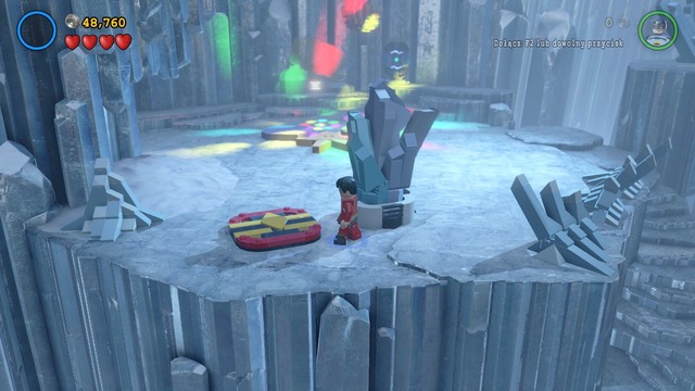 Go to the last part of the cave and use the Plastic Man platform - Adam West / Red Brick - Breaking the Ice - secrets - LEGO Batman 3: Beyond Gotham - Game Guide and Walkthrough