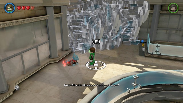 When in the Hall of Justice, fly onto the higher level and talk to the cat - Side quests - Hall of Justice, Hall of Doom - secrets - LEGO Batman 3: Beyond Gotham - Game Guide and Walkthrough
