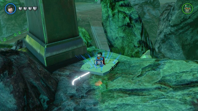 Go onto the rock with a character that can hack (preferably Martian Manhunter) and use the terminal - Gold Bricks - Oa - secrets - LEGO Batman 3: Beyond Gotham - Game Guide and Walkthrough