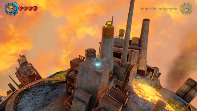 Destroy the gold object located on the high chimney stack to collect a Gold Brick - Gold Bricks - Qward - secrets - LEGO Batman 3: Beyond Gotham - Game Guide and Walkthrough