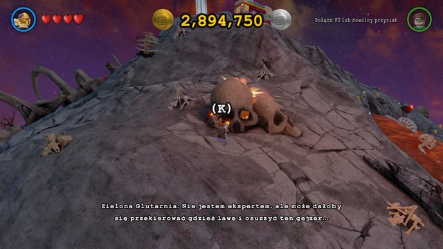 The third geyser is located inside a skull - Side quests - Ysmault - secrets - LEGO Batman 3: Beyond Gotham - Game Guide and Walkthrough