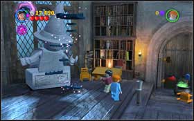 Get onto the right balcony once more- destroy the shelf by the wall #1 - a part of the wall will fall down and a spider will appear behind it - Walkthrough - Year 1 Part 2 - Walkthrough - LEGO Harry Potter: Years 1-4 - Game Guide and Walkthrough