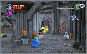 Jump onto the broom and begin shooting the large gold key with magic - Walkthrough - Year 1 Part 2 - Walkthrough - LEGO Harry Potter: Years 1-4 - Game Guide and Walkthrough