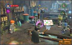 On the left you will find a head - use (WL) on the horns and once the wall opens, use Hermione to read the signs on the shelf #1 - Walkthrough - Year 4 Part 1 - Walkthrough - LEGO Harry Potter: Years 1-4 - Game Guide and Walkthrough