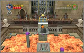 Move the platforms #1 to the middle with (WL), so that you can easily get to the Gold Brick #2 - Gringotts Bonuses - Walkthrough - LEGO Harry Potter: Years 1-4 - Game Guide and Walkthrough