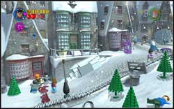 After the snowball fight, head left and use magic on the snowman - Bonuses - Year 3 - Walkthrough - LEGO Harry Potter: Years 1-4 - Game Guide and Walkthrough