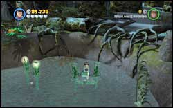 Slytherin (green): After filling the pond with water, jump onto the frog and swim through all the control gates - Bonuses - Year 3 - Walkthrough - LEGO Harry Potter: Years 1-4 - Game Guide and Walkthrough
