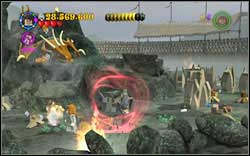 Hufflepuff (yellow): At the very start you will find three large rocks - stand behind them and wait for the dragon to destroy them with his tail - Bonuses - Year 4 - Walkthrough - LEGO Harry Potter: Years 1-4 - Game Guide and Walkthrough
