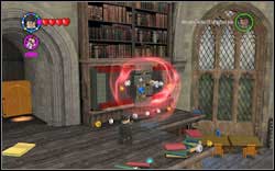 Wizard (red): Jump onto the left terrace (firstly on the yellow book, then on the next ones) and use (DM) on the locked shelf - Bonuses - Hogwarts - Walkthrough - LEGO Harry Potter: Years 1-4 - Game Guide and Walkthrough